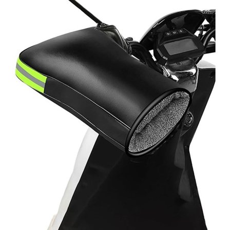 Vintercykelhandsker med refleksstriber - 1 par - Vind- og vandtætte - Ekstra polstrede - Sorte - Kompatible med cykler og scootere