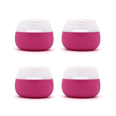 4 stk 20 ml silikon reiseemballasje boks medisinboks rose rød KLB