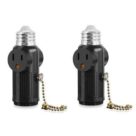 2 Stk Lysfatning Til Stik Adapter Lyspære Sokkeladapter