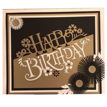 Skärande Stans Grattis på födelsedagen Återanvändbar Mall av Kolstål för Scrapbooking