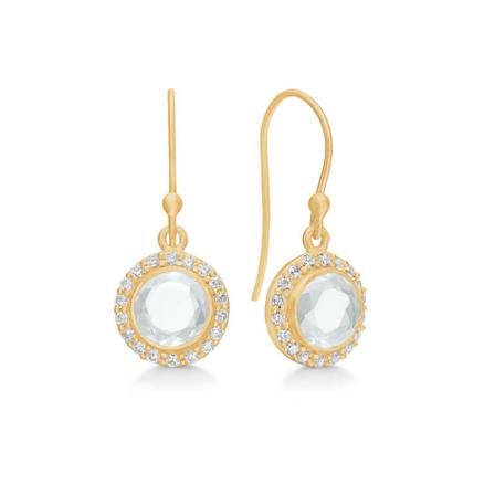 Frk. Lisberg, Daisy Earrings Clear Quartz Wit, Dames, Maat:ONE Size