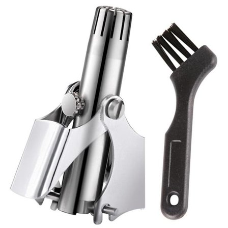 Nesehårstrimmer i rustfritt stål for menn og kvinner, manuell/roterende trimming Mac