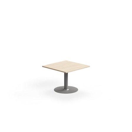 Soffbord ALVA, 700x700x500 mm, förankringsbart, högtryckslaminat, silver/björk
