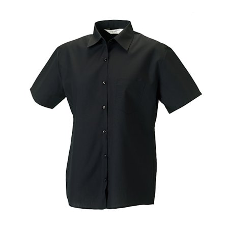 Russell Collection Dam/Damer Poplin Easy-Care Kortärmad