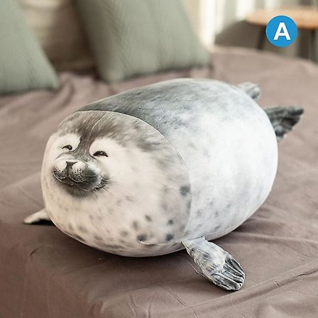 Knubbsäl Kudde Fylld Bomull Plysch Djurleksak Säl Kudde Mjuk Fet Kudde Fylld Bomull Djur