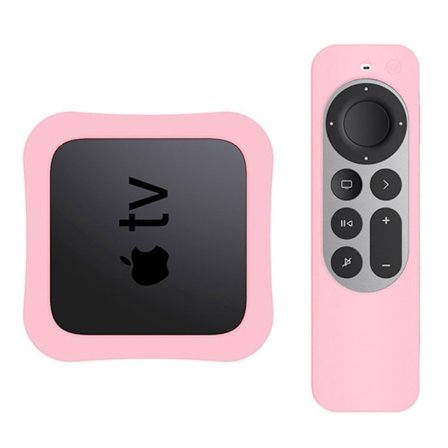 Apple TV 4K (2021) digitalbox + styrenhet silikonhölje - Rosa