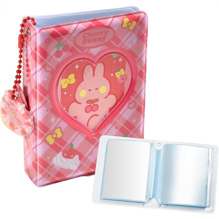 3 Tums Mini Fotoalbum 40 Fickor Visitkortförvaring Hjärtformad Ihålig Foto Korthållare