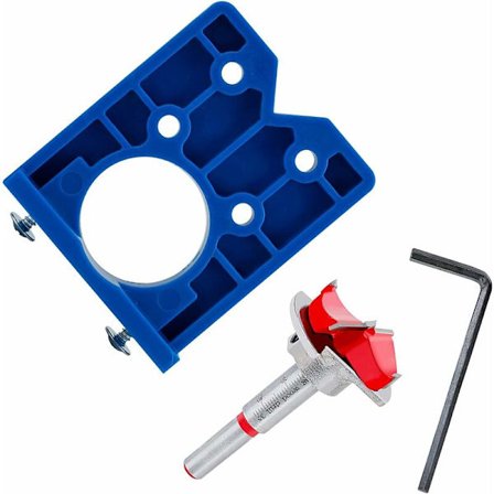 1 stk hengsel jig borsett, hullposisjoneringssett, borejigg for hengsler (35mm hengsel borejigg + borsett)