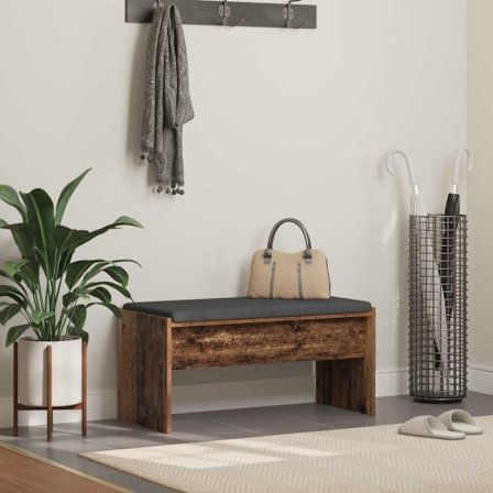 Hallbänk med kudde Gammalt trä 83 x 38 x 40 cm