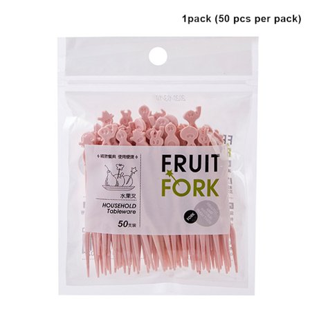 50 st Engångsfrukt Snack Gaffel Dessert Mat Picks Plast Tårtgafflar Cocktail Picks För Hem och Catering Party