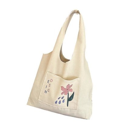 Handlepose i bomullslerret, skulderveske, stor handlepose, 1 stk