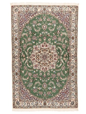 Handgeknoopt Nain Fine 9La Vloerkleed 98X154 Perzisch Wol Bruin/Beige Klein