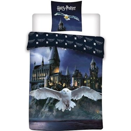 Sängkläder - Harry Potter - Uggla - 140x200 cm - Polyester - Kan tvättas i maskin