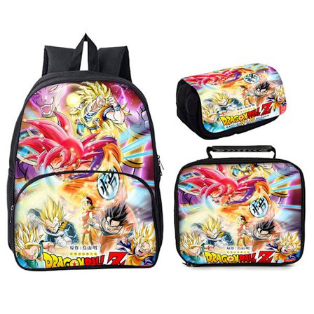 Dragon Ball Student Skolväska Tredelad Set 16 Inch Style 6