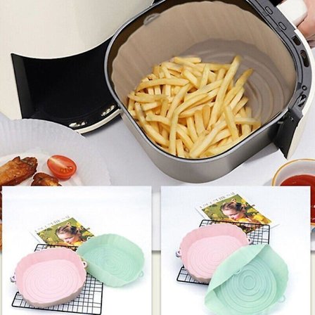 Airfryer Silikongryta Bakningstillbehör Ersättningskorg Airfryer Brun Brun 17 cm