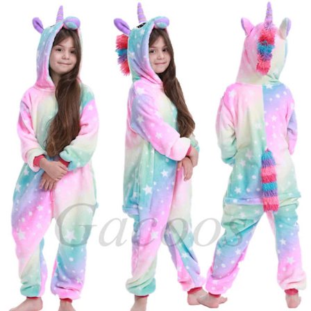 Yksisarvis Kigurumi Lasten Haalarit Talvi Flanelli Lämpimät Pyjamat Eläin Leijona Dinosaurus Hupullinen Yöpuku Haalari Cospaly Asut