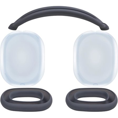 Beskyttelsessett for AirPods Max, Hodebåndsdeksel + TPU-deksel + Silikonøreputer, Svettebestandig Tilbehør, Lett å Vaske, Anti-Riper