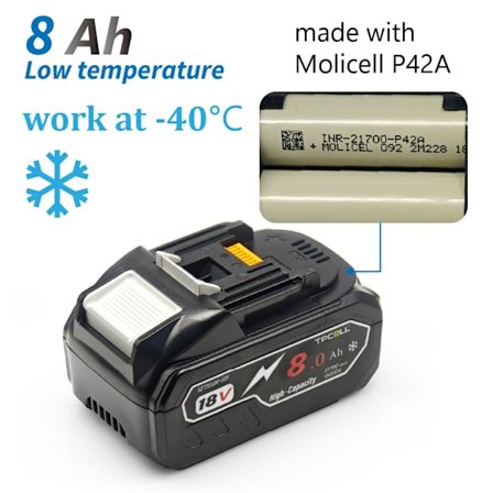 TPCELL 8/10Ah 18V 21700 kennoakku MKT 18V sähkötyökaluille