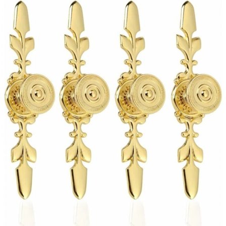4 stk. (guld) skuffegreb i vintage-stil i zinklegering til møbler