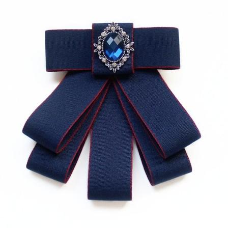 Fluga Bowknot Broscher BLÅ&RÖD Blue&red