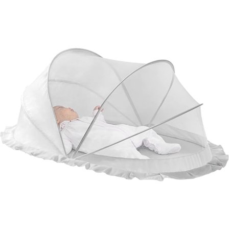 Grå Baby Myggeseng - Bærbar Foldbar Myggeseng, Universal Spædbarns Myggeseng til Baby Seng, Nyfødt Seng Net