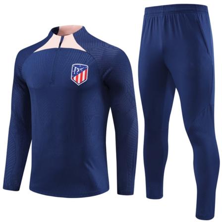23-24 Uusi Atletico Madrid aikuisten ja lasten pitkähihainen treenipuku pitkähihainen trikoopuku joululahja blue 12