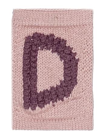 Knitted Letter D, Rose Home Kids Decor Decoration Accessories-details Pink Smallstuff