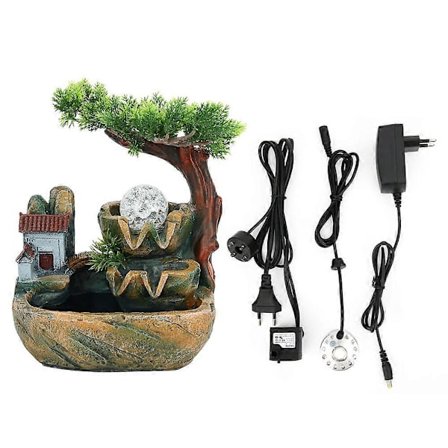 Pieni kivikkopuutarha vesipöytä suihkulähde pöytä atomisointi koriste koriste EU-pistoke 220V240V