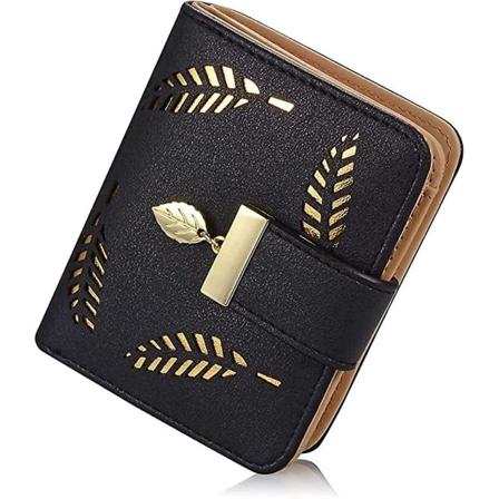 Veske Lommebok, Liten Bifold Lærveske Håndveske Med Kortlomme Hul Blad, Pengevesker Med Glidelås Gaver Til Kvinner