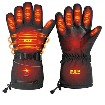 Genopladelige Varmehandsker - Sort, Justerbar Temperatur, Vandtæt, med 2 x 5000mAh Batterier