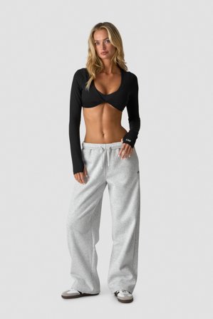 ICANIWILL - Everyday Straight Leg Sweat Pants Light Grey Melange - Bukser - Dame - ICIW