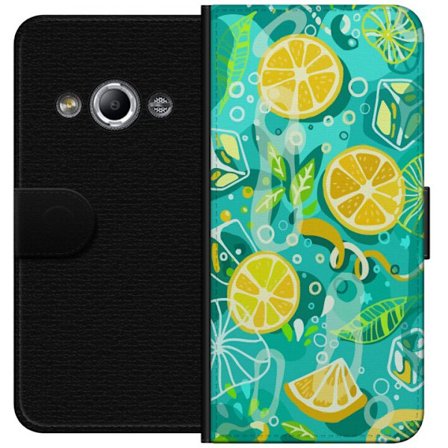 Yhteensopiva Lompakkokotelo Samsung Galaxy Xcover 3 Raikas sitrusharja sitruunalehdillä ja kuplia eläväisen värimaailman kanssa