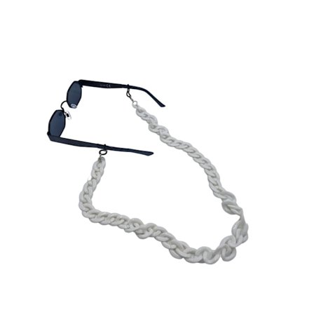 Eksklusiv Senile snor / brillesnor Brillekjede White