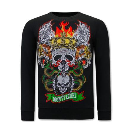 True Rise Tjocktröja Herr Skull Head - 3662 - Svart svart, Herr Tröjor, Herr, Storlek: 2XL
