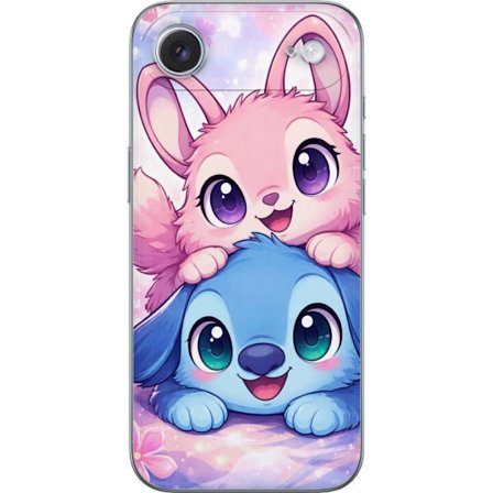 Yhteensopiva Puhelinkuori Apple Apple iPhone 17 Air Suloinen kawaii-aiheinen kuvaus vaaleanpunaisilla ja sinisillä fantasieläimillä, suurilla silmi