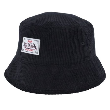 Von Dutch - Svart bucket Hatt - Corduroy Manchester Black Bucket @ Hatstore