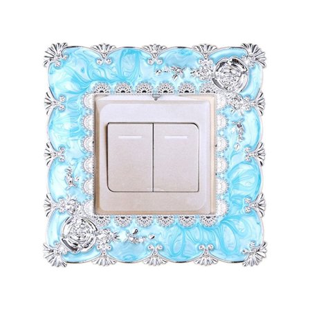 Yhden valokytkimen cover pistorasian surround-kehys BLUE&SILVER