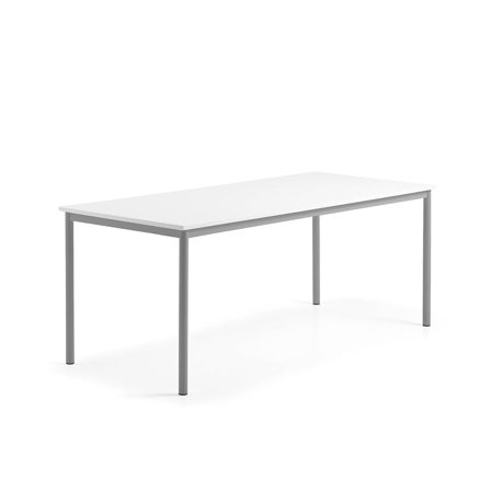 Stół BORÅS, 1800x800x720 mm, blat z funkcją tablicy suchościeralnej, szary aluminium