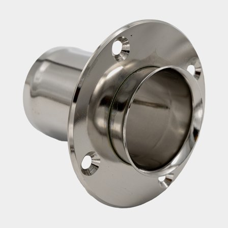 Bordsgenomföring rak med droppkant, RF, anslutning 51 mm