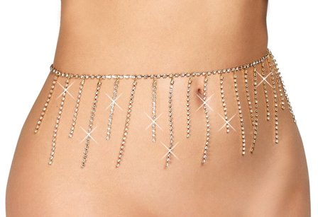 Cottelli Collection: Stomach Chain Rhinestone - Sexleker Vuxen: Rollespill