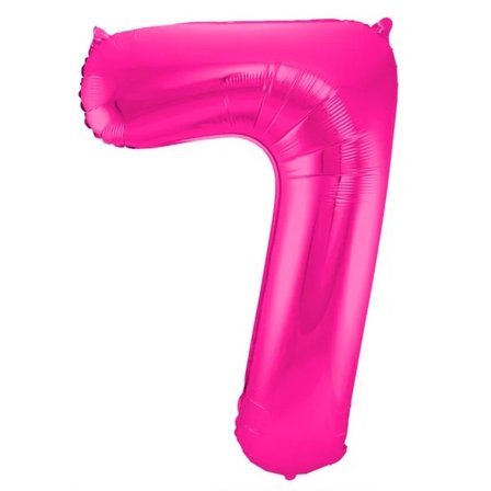 Sifferballong Jumbo Magenta 86 cm "0-9" Siffra 7 - Kalaslagret.se