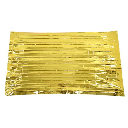 Nödfiltar Vikbar PET-aluminiserad film termisk filt Bärbar överlevnadsfilt för resa Camping utomhus Guld 210CMx160CM