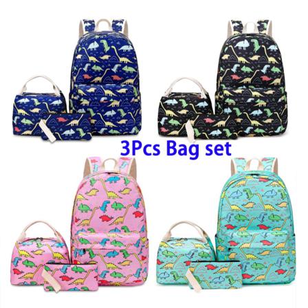 3st Påsuppsättning (lunchpåse & Ryggsäck & Pennväska) Pojkeflickryggsäck