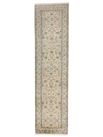 95X365 Tappeto Orientale Kashmir Puri Di Seta Passatoie Arancione/Beige (Seta, India)