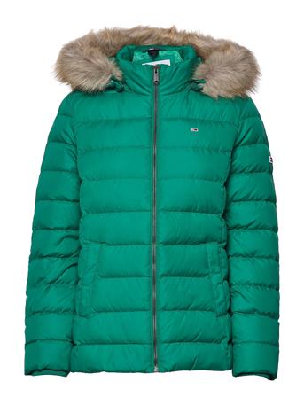 Tjw Basic Hooded Down Jacket Vuorillinen Takki Topattu Takki Vihreä Tommy Jeans