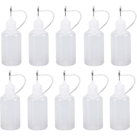 10 stk. Plastflasker med dyser, presisjonsapplikatorflasker for lim og maling, 20 ml