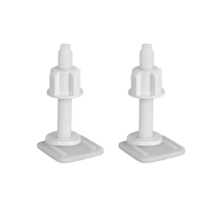 2 stk. plasttoalettseteskruer, feste, kompatibel med de fleste toalettseter, baderomsreparasjon