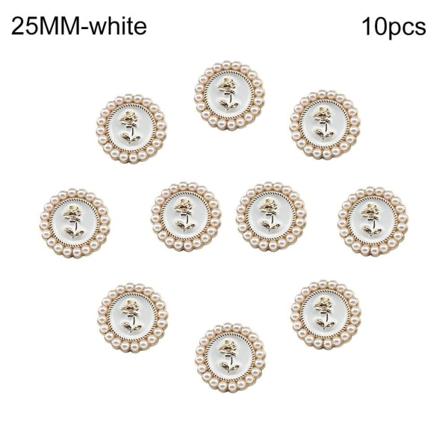 10 kpl Pearl napit Paidan napit VALKOINEN 25MM10KPL 10 KPL - korkea laatu white 25MM10pcs-10pcs