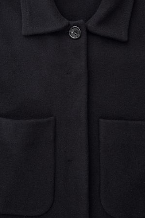 COS Women's Sobrecamisa De Lana Con Bolsillo Parche in Azul