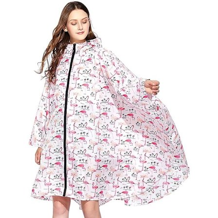 Regnjacka Poncho för Kvinnor Vattentät Lättviktig Återanvändbar Hiki